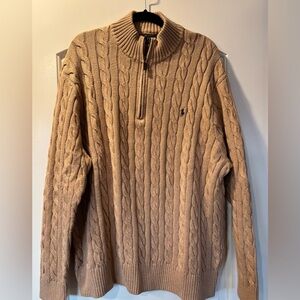 Polo Ralph Lauren Men's Tan Zip-Up Sweater